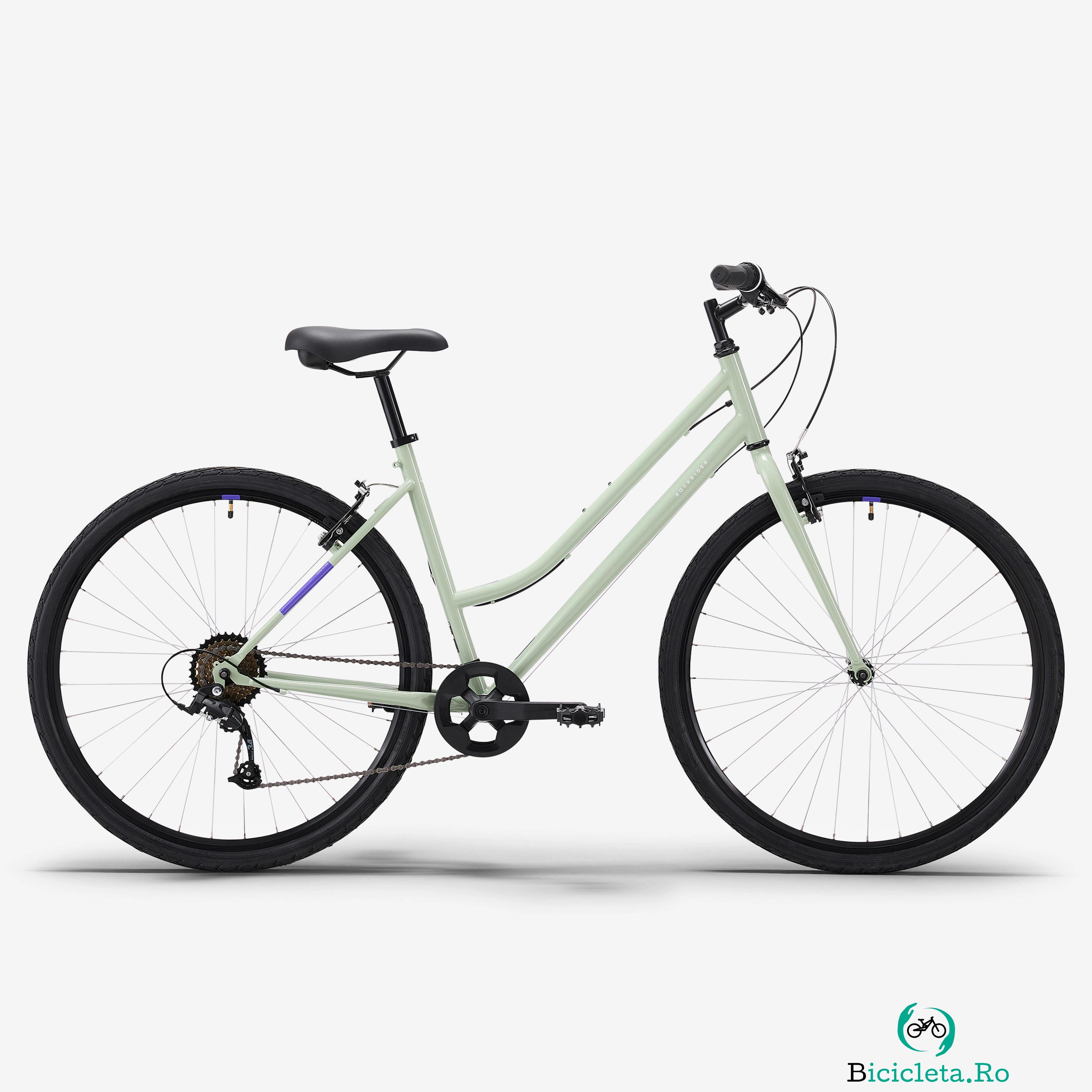 Bicicletă polivalentă cadru jos EXPL 50 Verde