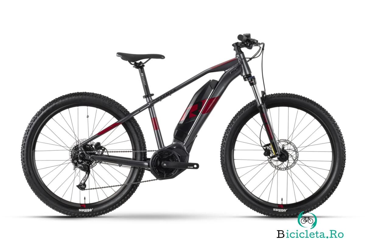 Bicicleta Electrica Raymon HardRay E 3.0 - 27.5 Inch, S, Gri-Rosu la 5,490.00 lei ron