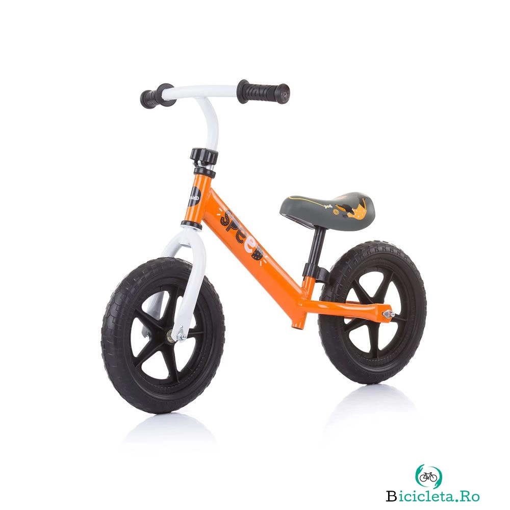 Bicicleta fara pedale unisex 12 inch Chipolino Speed Balancing Portocaliu