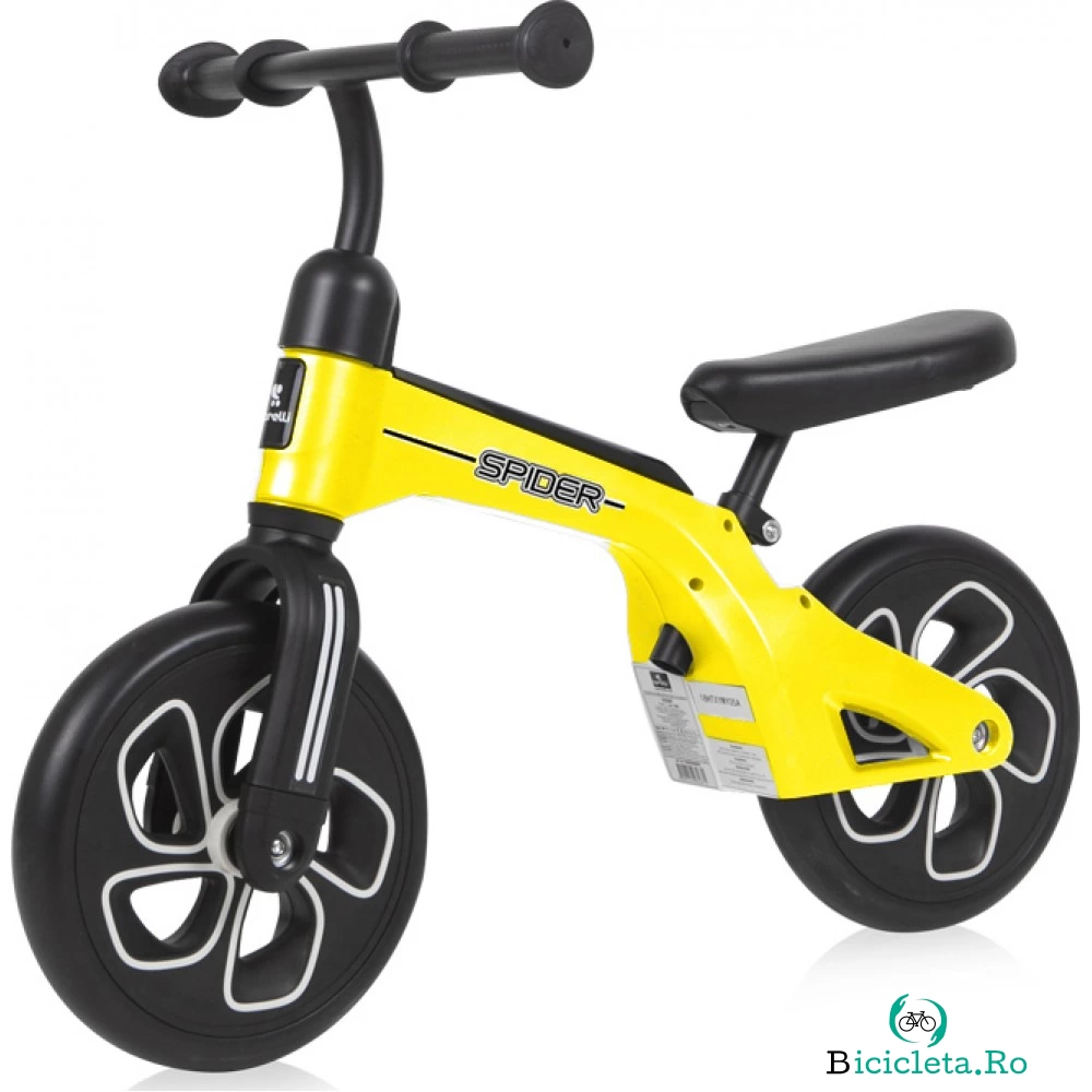 Bicicleta fara pedale Spider Yellow