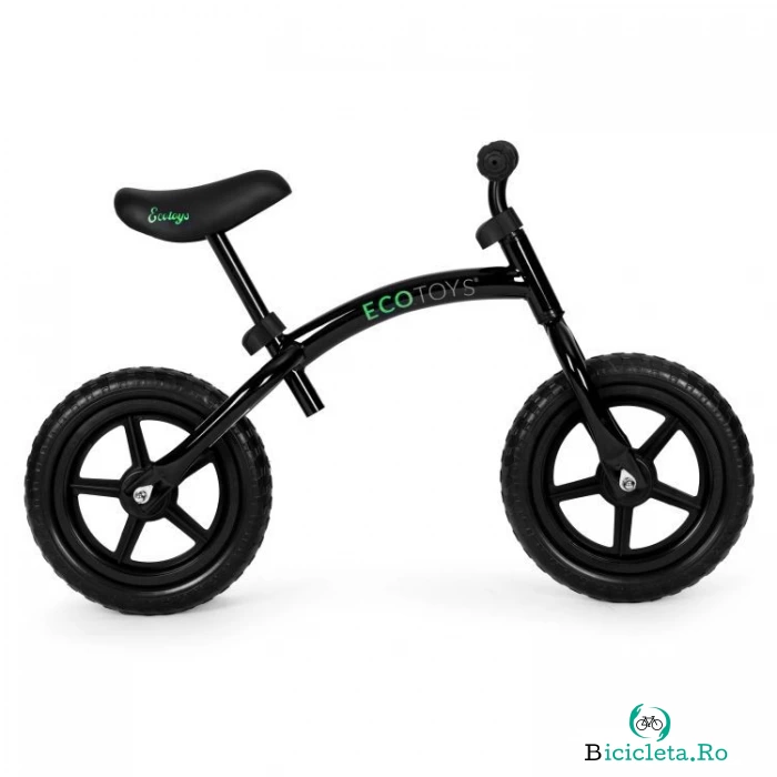 Bicicleta fara pedale cu roti din spuma EVA Ecotoys YM-BB-13 negru