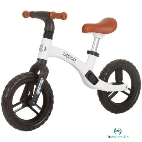 Bicicleta copii 2-5 ani, fara pedale, Zig Zag Black White, Chipolino DIKZZ02402BW