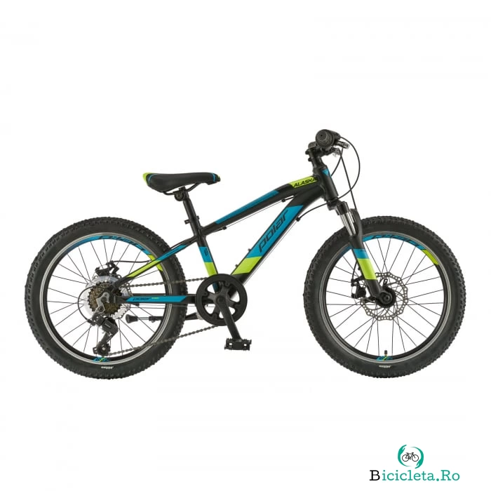 Bicicleta Copii Polar Alaska - 20 Inch, Negru-Albastru-Galben