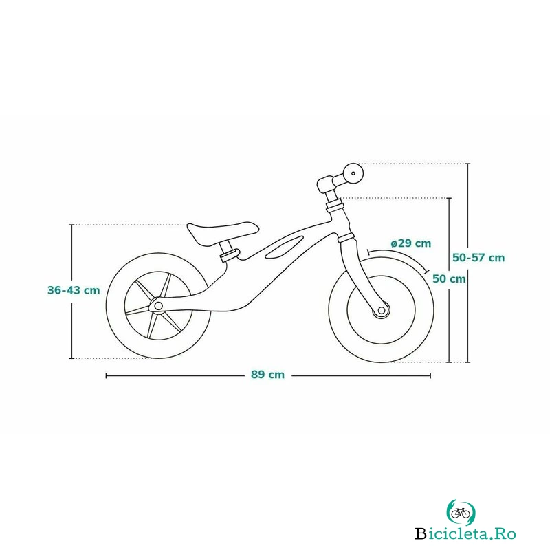 Bicicleta usoara fara pedale Lionelo cu cadru din magneziu Bart Tour 12 Grey Stone