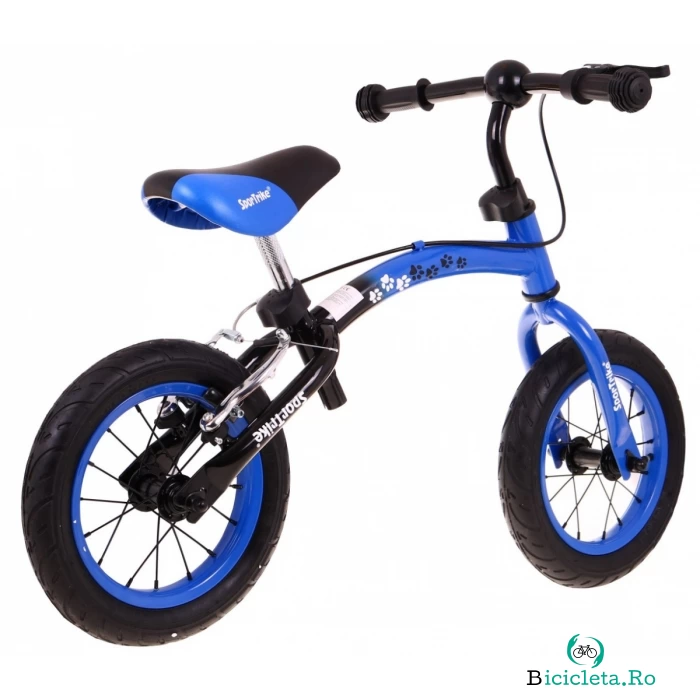 Bicicleta fara pedale cu frana, cadru variabil si roti gonflabile Boomerang SporTrike albastru