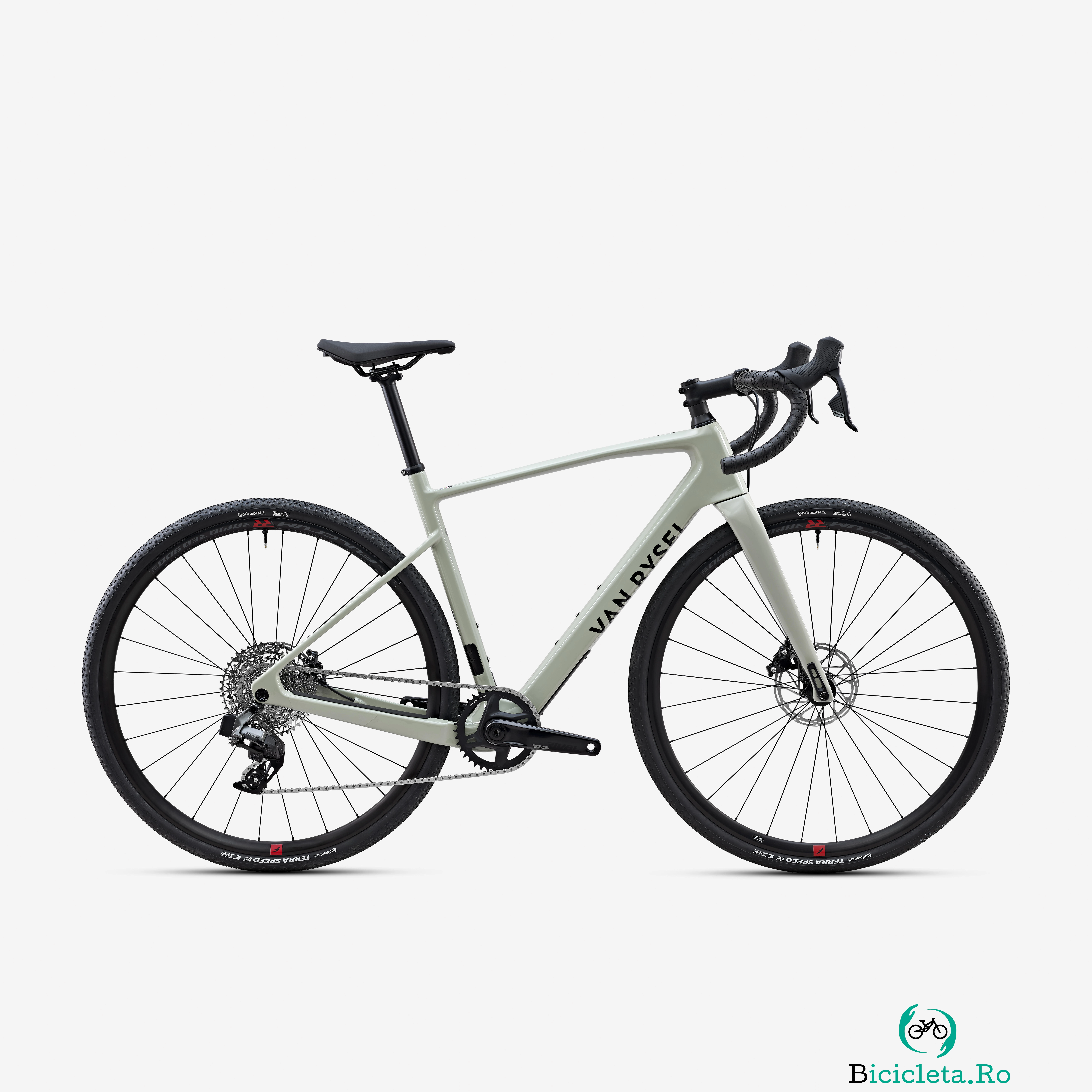 Bicicletă GRAVEL VAN RYSEL GCR SRAM RIVAL AXS Verde